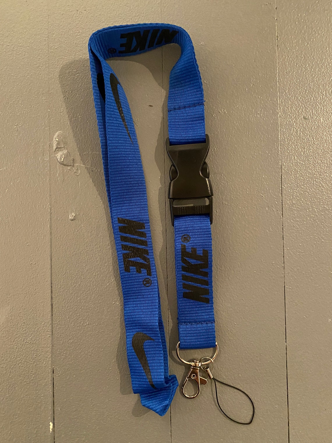 Nike Blue Black Lanyard Detachable Keychain Badge ID Holder - Etsy