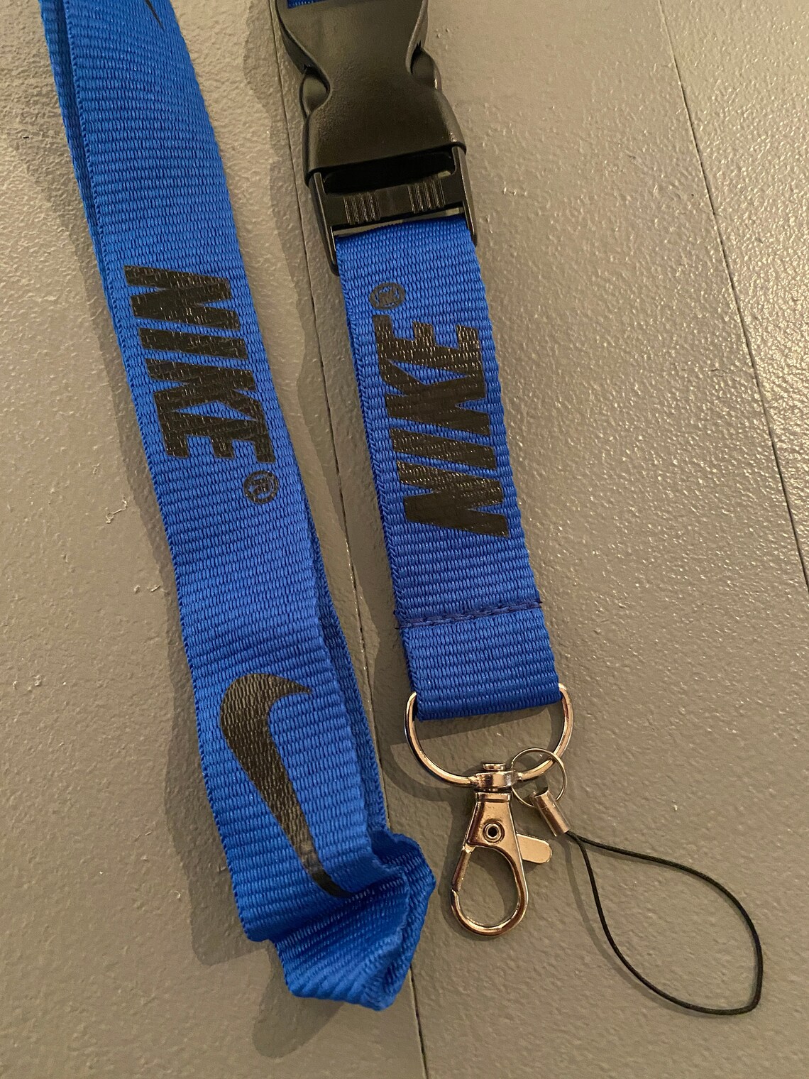 Nike Blue Black Lanyard Detachable Keychain Badge ID Holder - Etsy