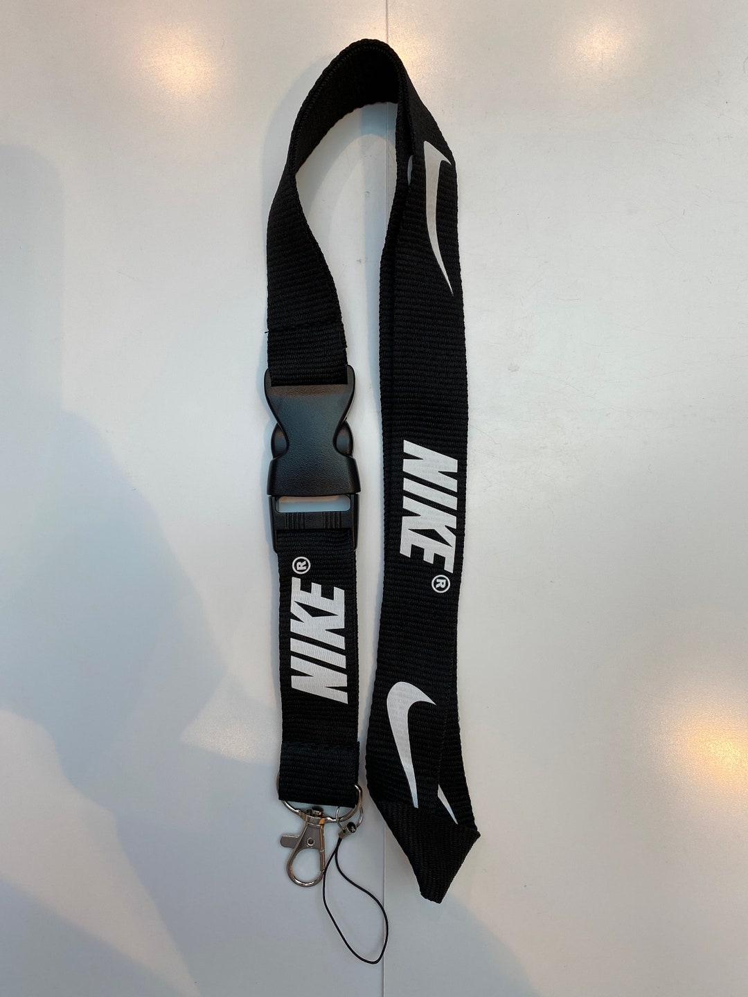 Nike Black White Lanyard Detachable Keychain Badge ID Holder - Etsy