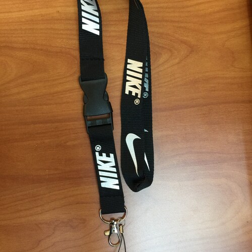 Nike White Black Lanyard Detachable Keychain Badge ID Holder - Etsy