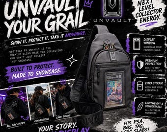 UNVAULT Obsidian Sling Bag | Graded Card Display Crossbody for PSA, BgS & TAG slabs