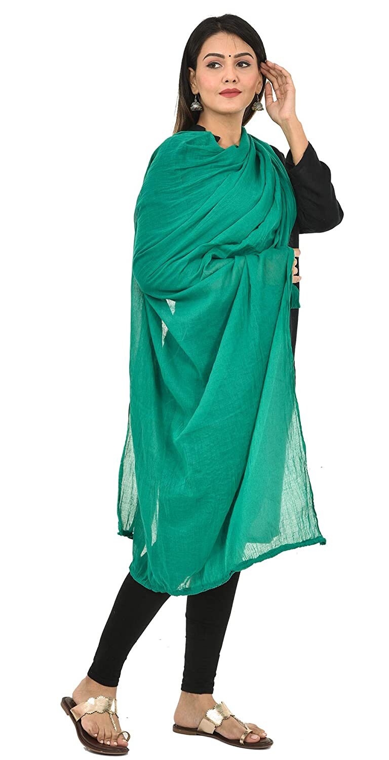 Women's Cotton Dupatta Solid Color Plain with Border Etsy