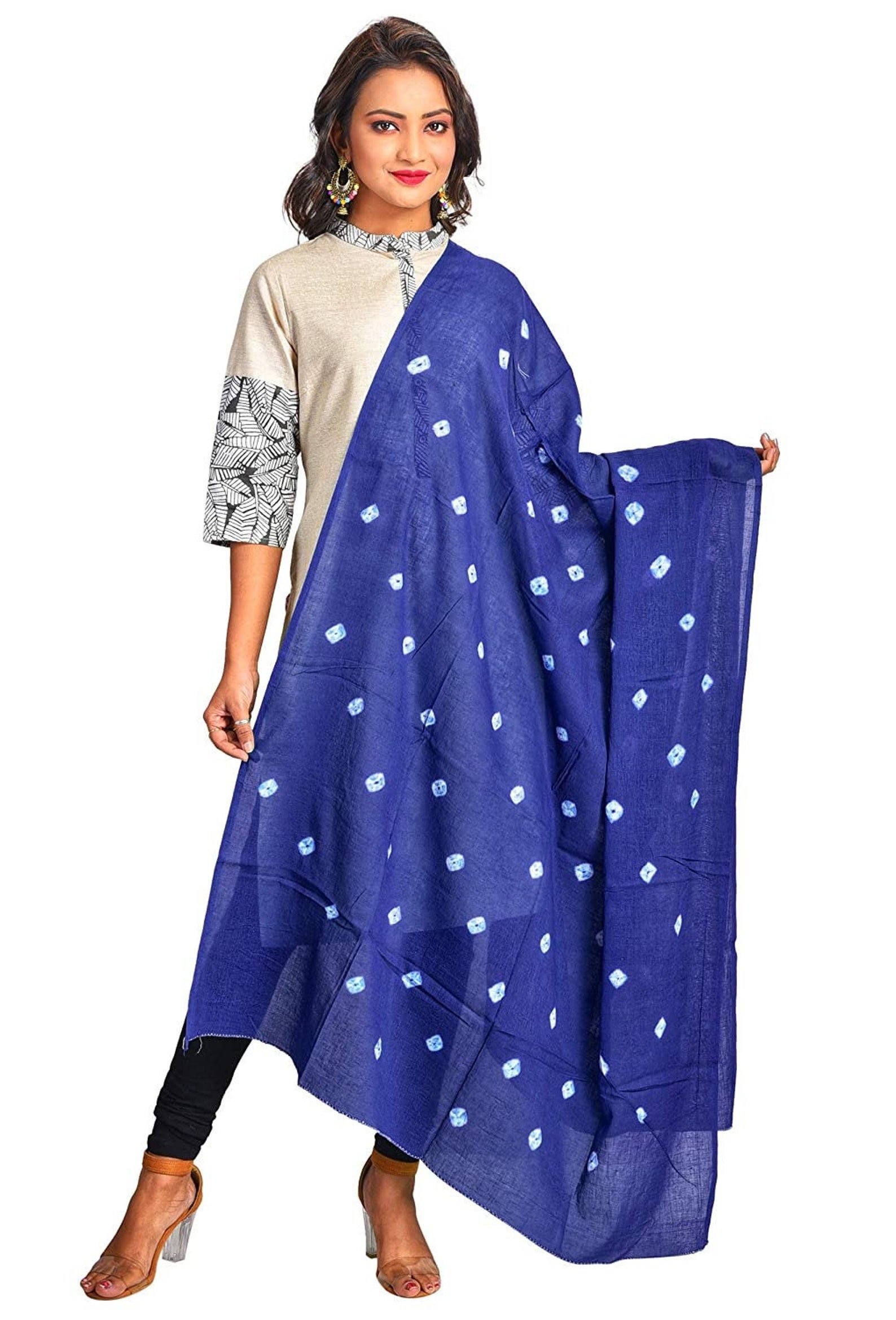 bandhani dupatta with plain dress