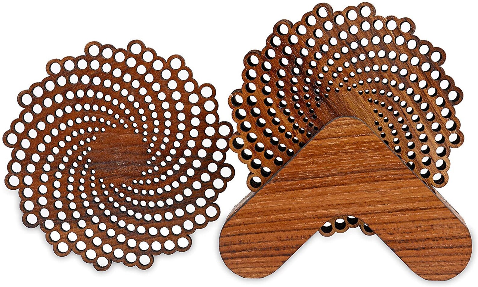 Wooden Coasters Indian Traditional Laser Cut Coaster Set of 6 Etsy