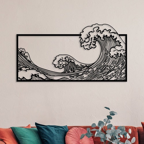 The Great Wave Metal Wall Art ,Large Waves Metal Wall Decor, Kanagawa