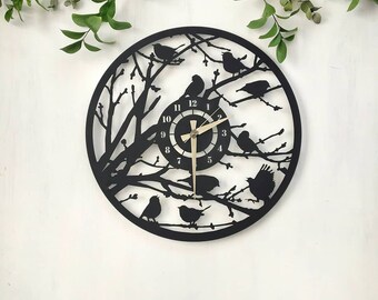 R/étro Horloge Murale Cr/éative Mute Horloge /À Quartz Art Horloge Vivante D/écoration Chambre TZXSHO