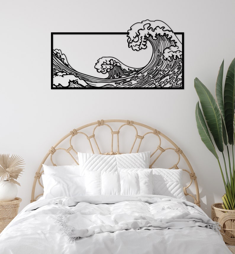 The Great Wave Metal Wall Art large Waves Metal Wall Decor Etsy