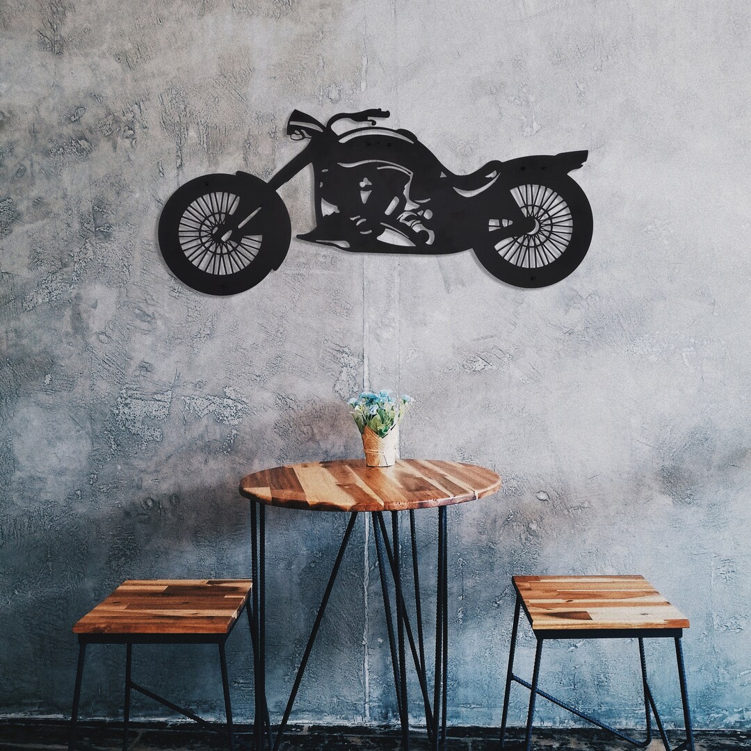 Metal Motorcycle Wall Art Metal Wall Decor Motorcycle Wall Etsy