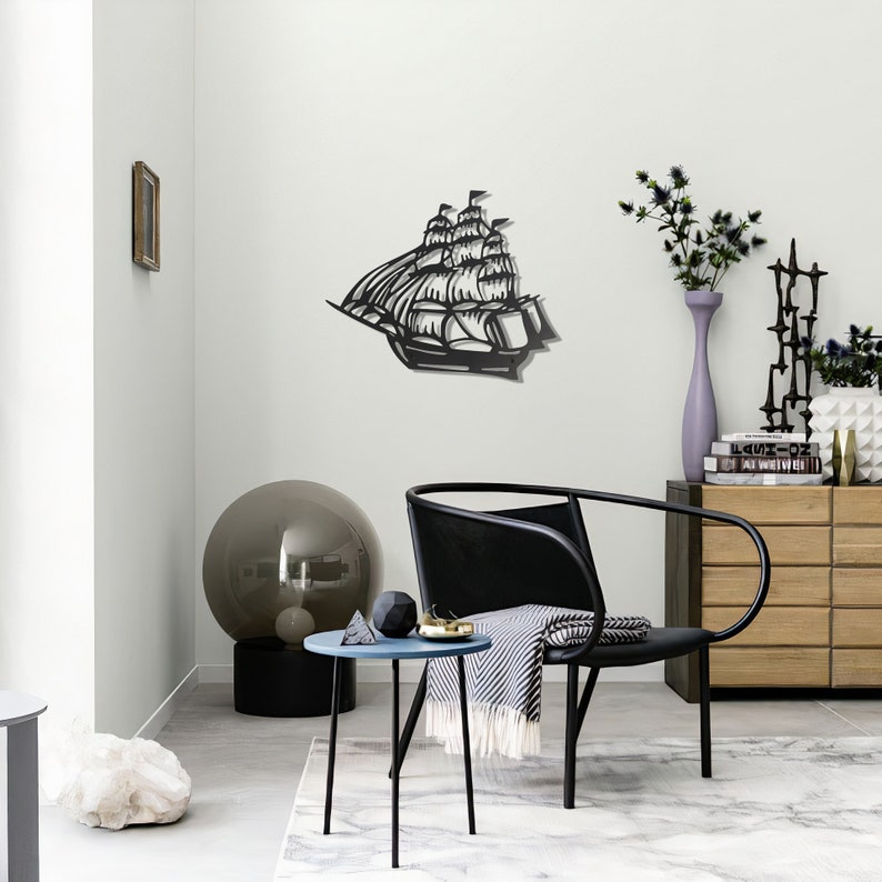 Nautical Ship Metal Wall Art Ship Metal Wall Decor Ship Etsy