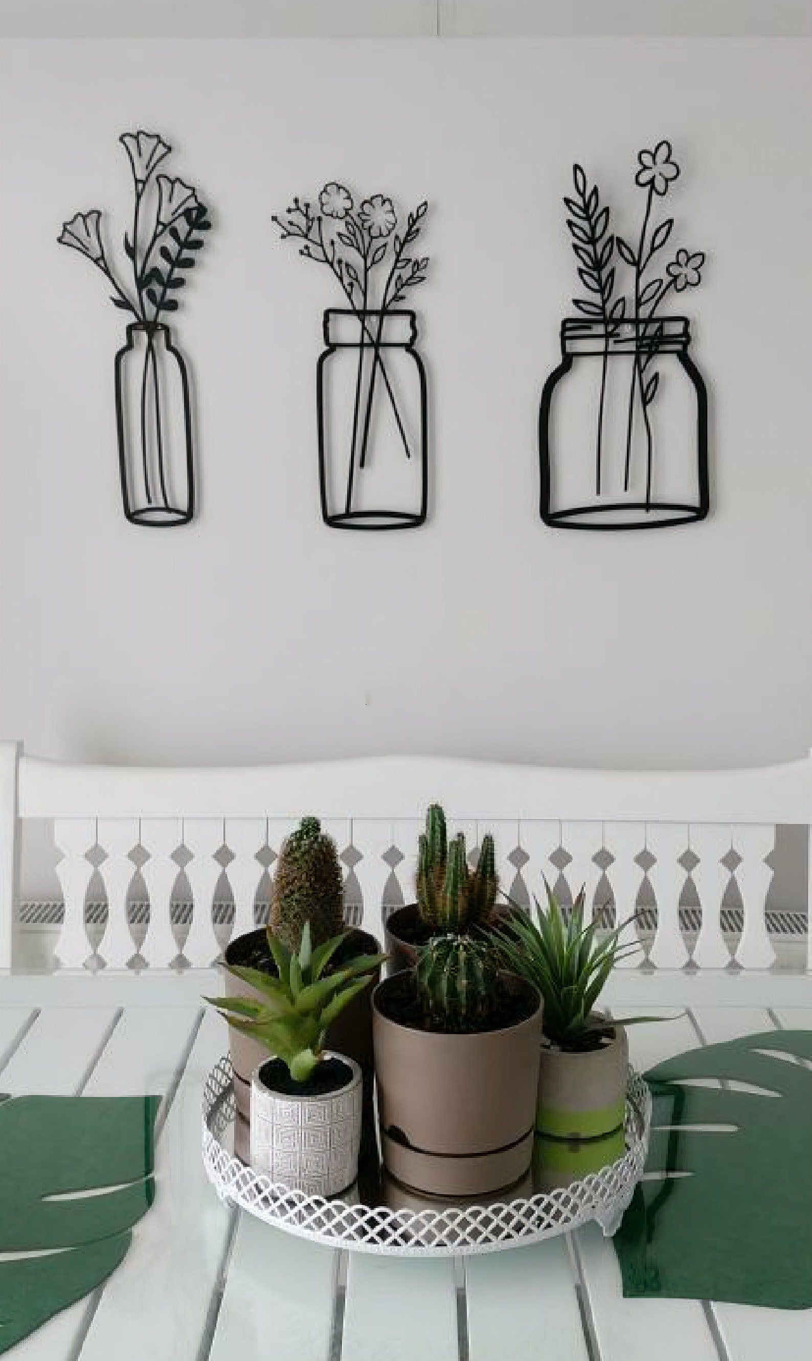 Flower in Vase Metal Wall Art Spring Flower Wall Decor Etsy