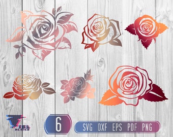 Download Rose Silhouette Svg Etsy