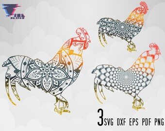 Download Rooster Mandala Svg Etsy