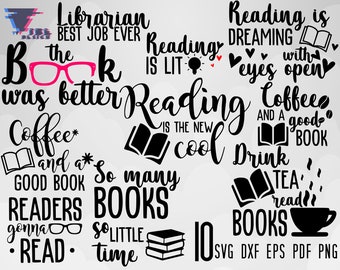 Download Library Decoration Printable Vector Clip Art Book Quote Svg Print Book Lover Svg Cut Files Commercial Use Reading Svg Bundle Clip Art Art Collectibles Blackswan Uz
