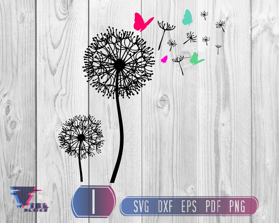 Dandelion Svg Dandelion Butterfly Svg Flower Svg Dandelion ...