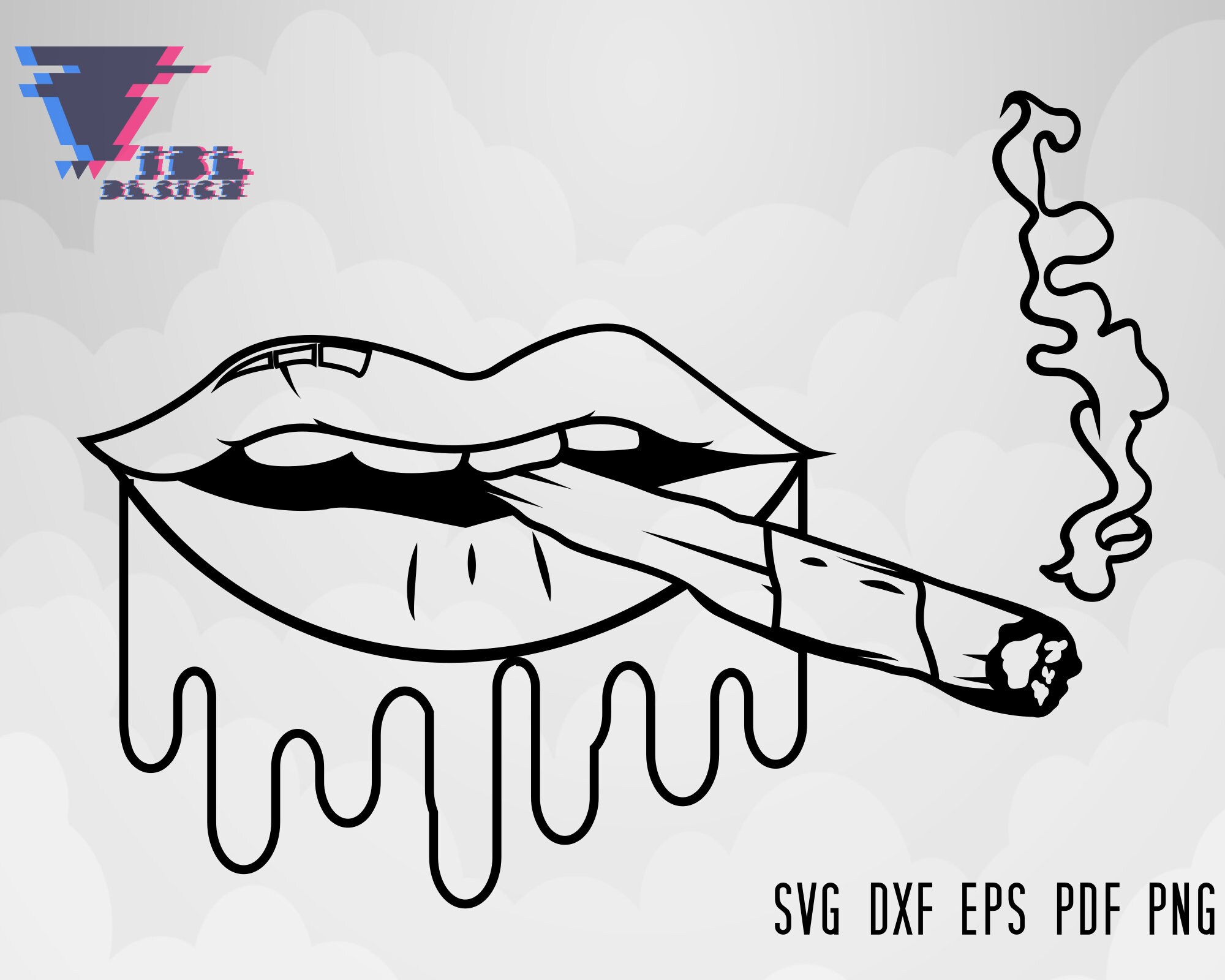 Smoking Lips Svg Dripping Smoking Lips Svg Lips Svg Lips Etsy