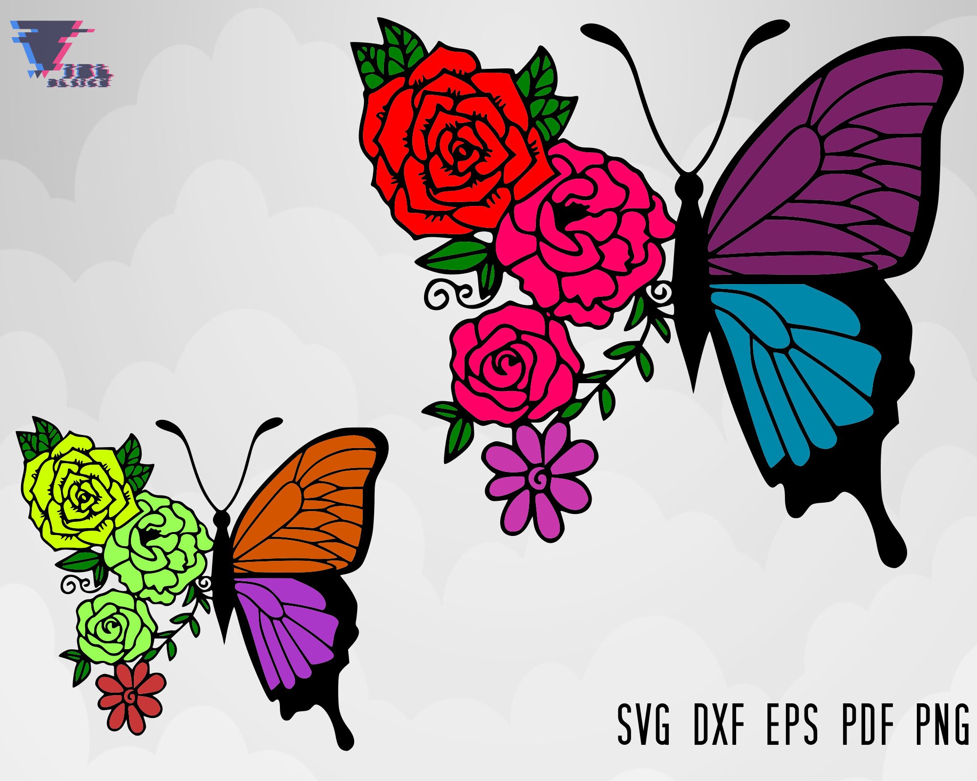 Butterfly Flower Svg Bundle Butterfly Svg Bundle Butterfly Etsy