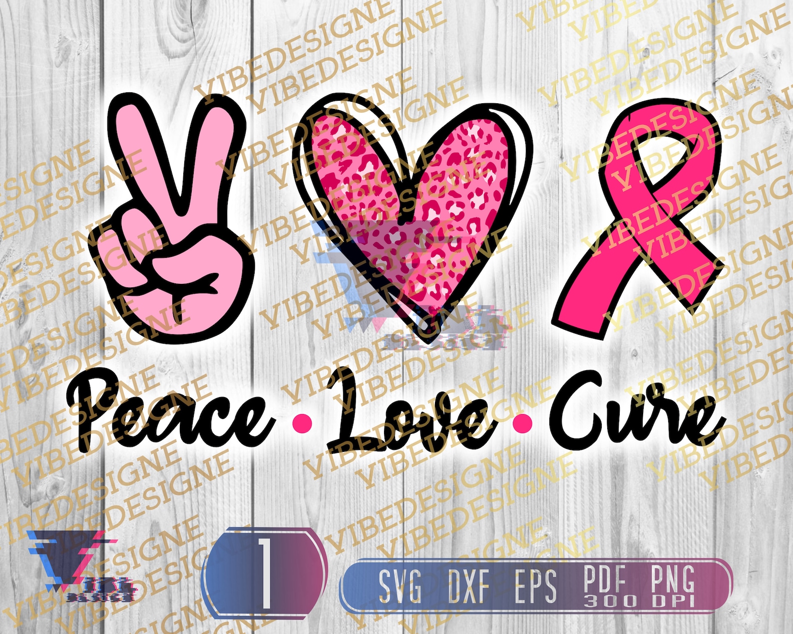 Peace Love Cure Svg Awareness Ribbon svg Peace Love Cure | Etsy
