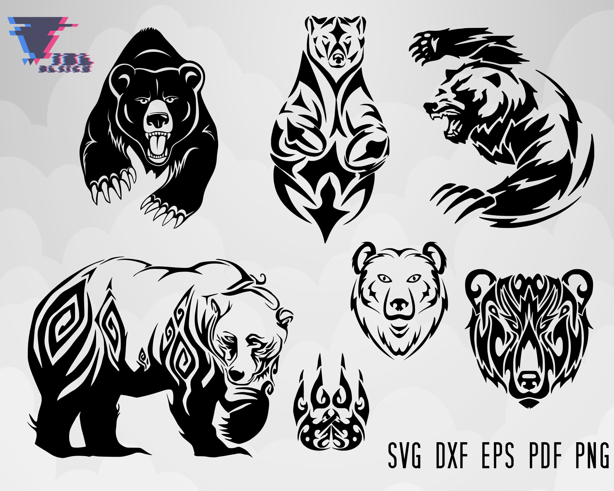 Bear Svg Tribal Bear Svg Tribal Bear Bundle Svg Tribal Etsy