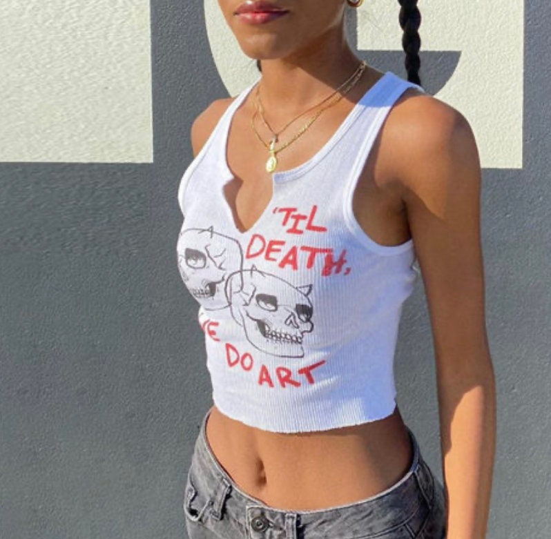 Y2K Aesthetic Graphic Tank Top /Y2K Clothing/Streetwear/ club clothes…