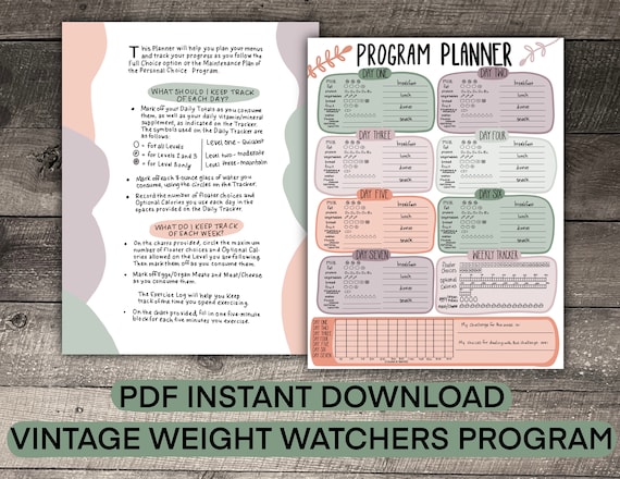 Weight Watchers 90s PDF PDF Weight Watchers Digital - Etsy