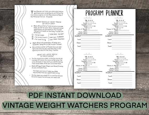 Black and White Weight Watchers 90s Expanded PDF Digital - Etsy