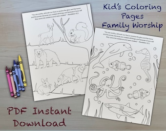 Kids Coloring Pages, Revelation 4:11 PDF, Jehovah's Witness, Digital Download Printable Coloring, JW, Lined, Note, 8.5" x 11" Family Worship