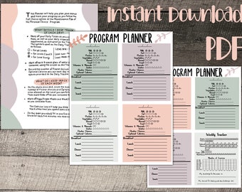 Weight Watchers 90s Program Tracker, Printable Worksheet (PDF Download)