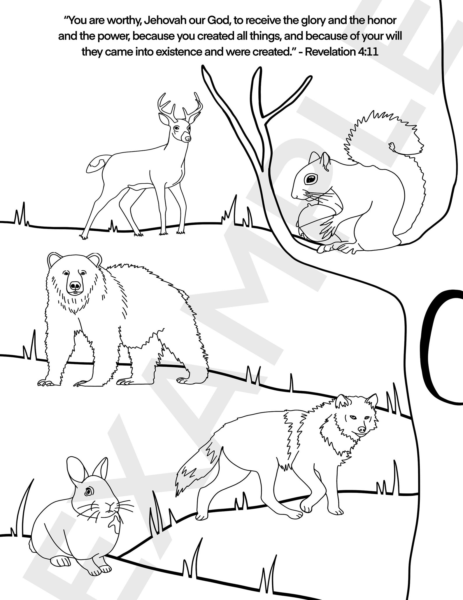 Kids Coloring Pages Revelation 4:11 PDF Jehovah's - Etsy