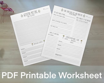 JW Meeting Note Pages, Weekend & Weekday Worksheet (PDF)