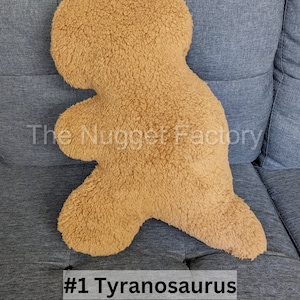 Large Dino Nuggie Couch Pillows, Dino Nugget Plush, Dinosaur Nugg Plushie, Unique Throw Pillow, Home Decor, Chicken Nugget Stuffed Animal image 3