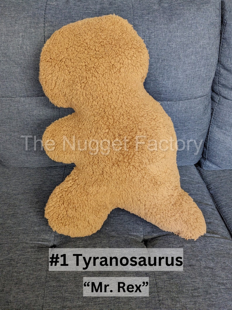 Large Dino Nuggie Couch Pillows, Dino Nugget Plush, Dinosaur Nugg Plushie, Unique Throw Pillow, Home Decor, Chicken Nugget Stuffed Animal image 3
