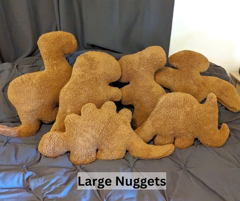 Large Dino Nuggie Couch Pillows, Dino Nugget Plush, Dinosaur Nugg Plushie, Unique Throw Pillow, Home Decor, Chicken Nugget Stuffed Animal image 10