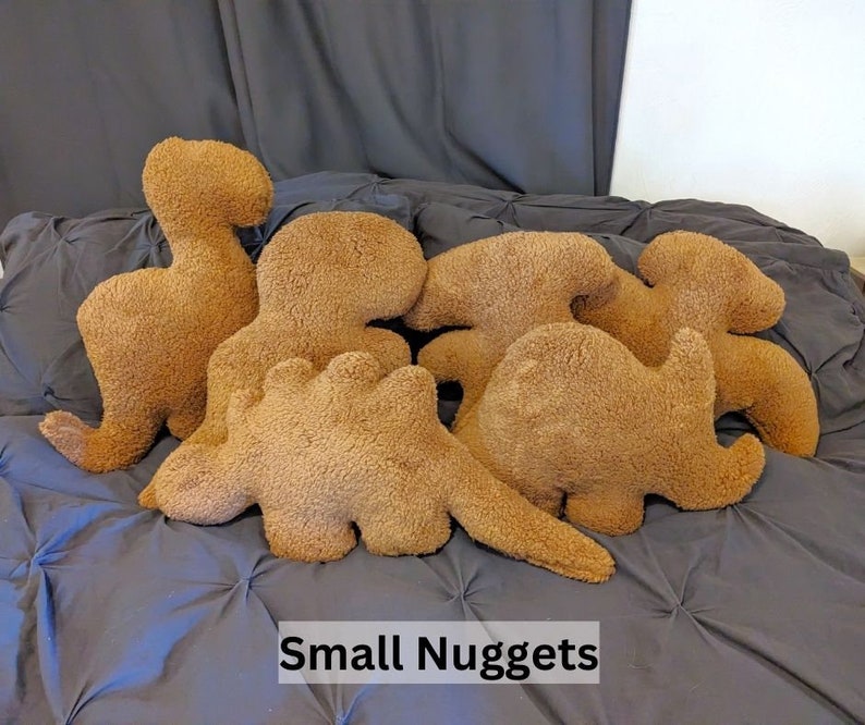 Large Dino Nuggie Couch Pillows, Dino Nugget Plush, Dinosaur Nugg Plushie, Unique Throw Pillow, Home Decor, Chicken Nugget Stuffed Animal image 9