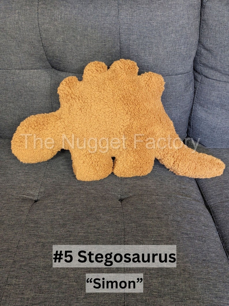 Large Dino Nuggie Couch Pillows, Dino Nugget Plush, Dinosaur Nugg Plushie, Unique Throw Pillow, Home Decor, Chicken Nugget Stuffed Animal #5 Stegosaurus