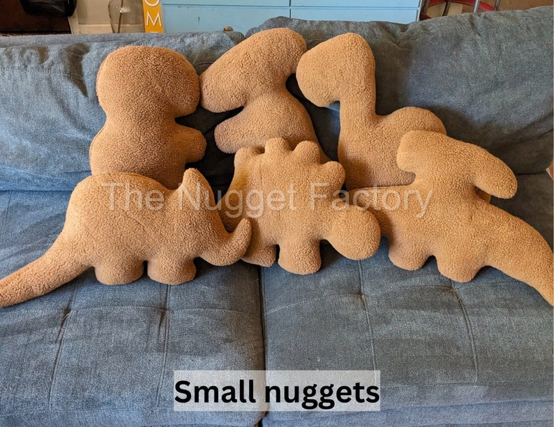 Large Dino Nuggie Couch Pillows, Dino Nugget Plush, Dinosaur Nugg Plushie, Unique Throw Pillow, Home Decor, Chicken Nugget Stuffed Animal image 1
