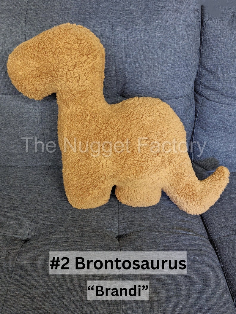 Large Dino Nuggie Couch Pillows, Dino Nugget Plush, Dinosaur Nugg Plushie, Unique Throw Pillow, Home Decor, Chicken Nugget Stuffed Animal #2 Brontosaurus