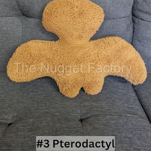 Large Dino Nuggie Couch Pillows, Dino Nugget Plush, Dinosaur Nugg Plushie, Unique Throw Pillow, Home Decor, Chicken Nugget Stuffed Animal #3 Pterodactyl