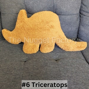 Large Dino Nuggie Couch Pillows, Dino Nugget Plush, Dinosaur Nugg Plushie, Unique Throw Pillow, Home Decor, Chicken Nugget Stuffed Animal image 8