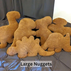 Dinosaur Chicken Nugget Pillow, Dinosaur Plush Toy, Chicken Nugget Throw Pillow, Reptile Gift, Soft Stuffed Animal, The Original Dino Nugget