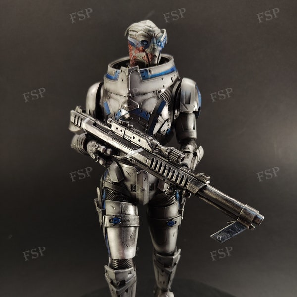 Garrus Vakarian Mass Effect 3D printed and hand painted figure, decor gift statue