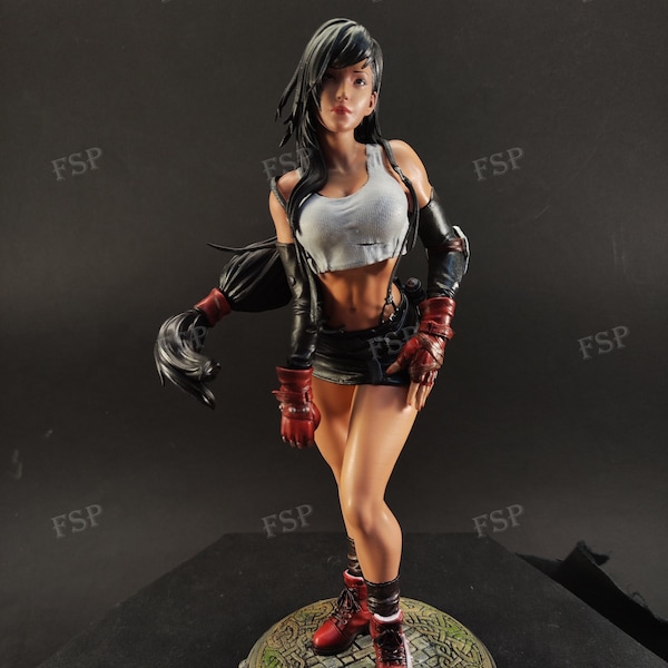 Tifa Final Fantasy 7 Figura impresa en 3D y pintada a mano, estatua de regalo única