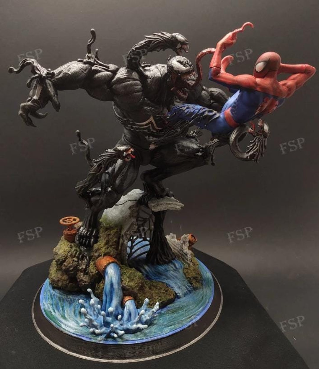 スパイダーマン VS ヴェノム マーベル 3D プリント、手描き スパイダーマン VS ヴェノム マーベル 3D プリント、手描き