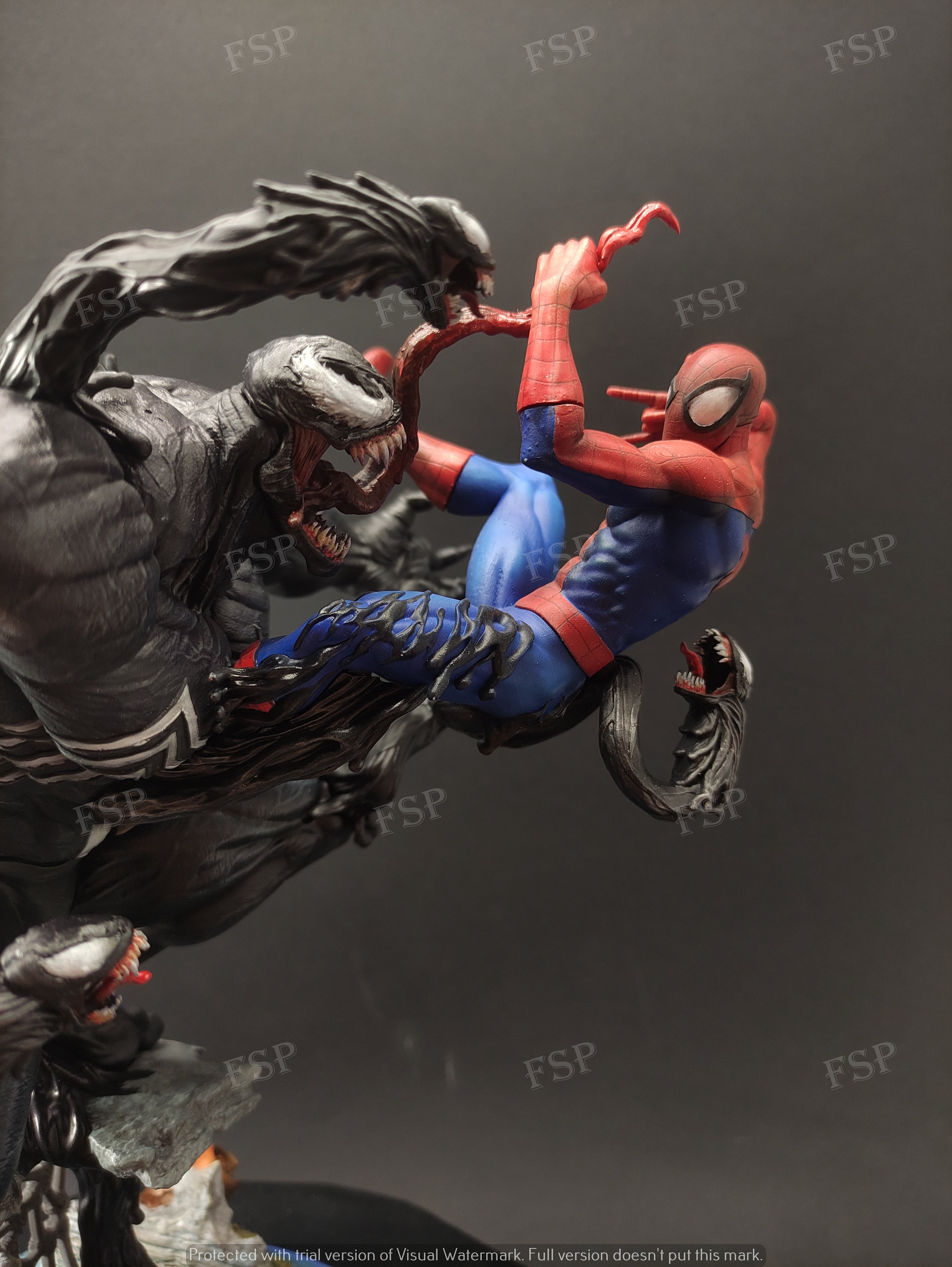 スパイダーマン VS ヴェノム マーベル 3D プリント、手描き スパイダーマン VS ヴェノム マーベル 3D プリント、手描き