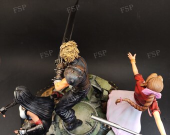 クラウド、ティファ、エアリスのファイナルファンタジー7手描き