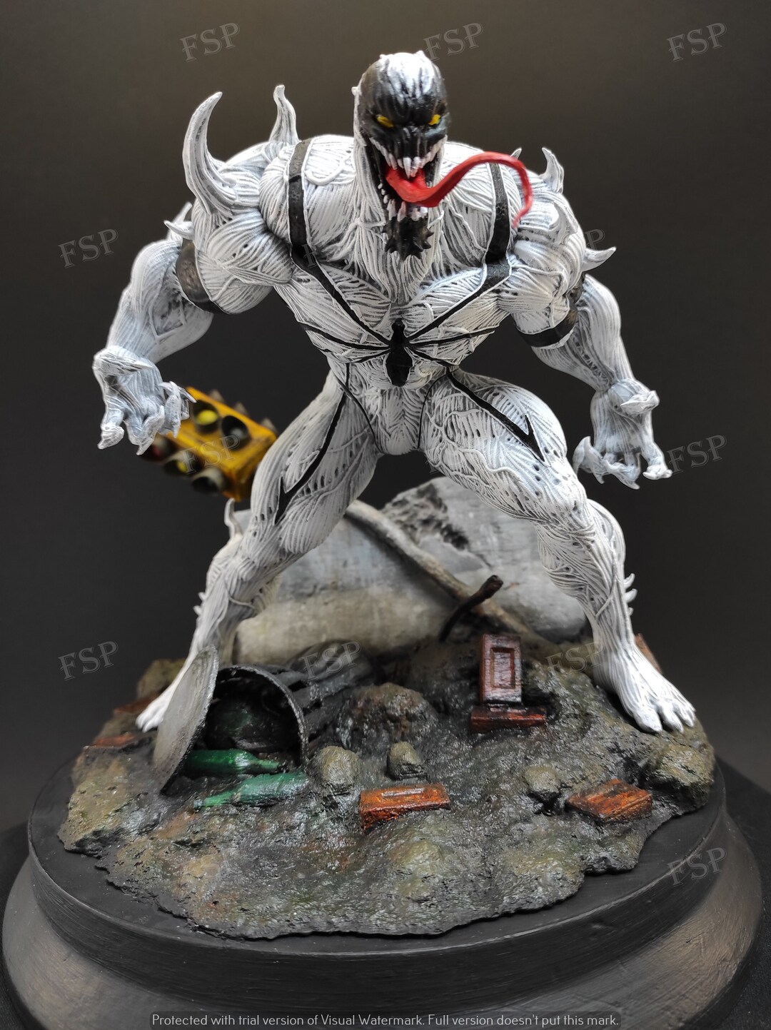 Spiderman VS Venom Marvel 3D Printed and Hand Painted Figure, Decor Gift  Statue 