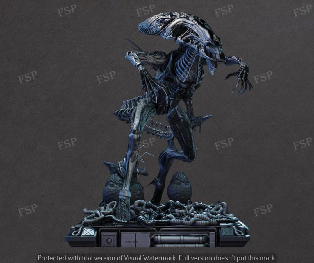 Alien Warrior Hand-painted 3D Printed Resin Figure - Unique Sci-fi ...