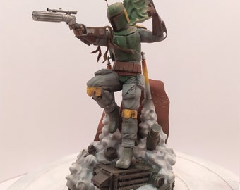 Boba Fett Star Wars 3D printed and hand painted figure, unique gift statue