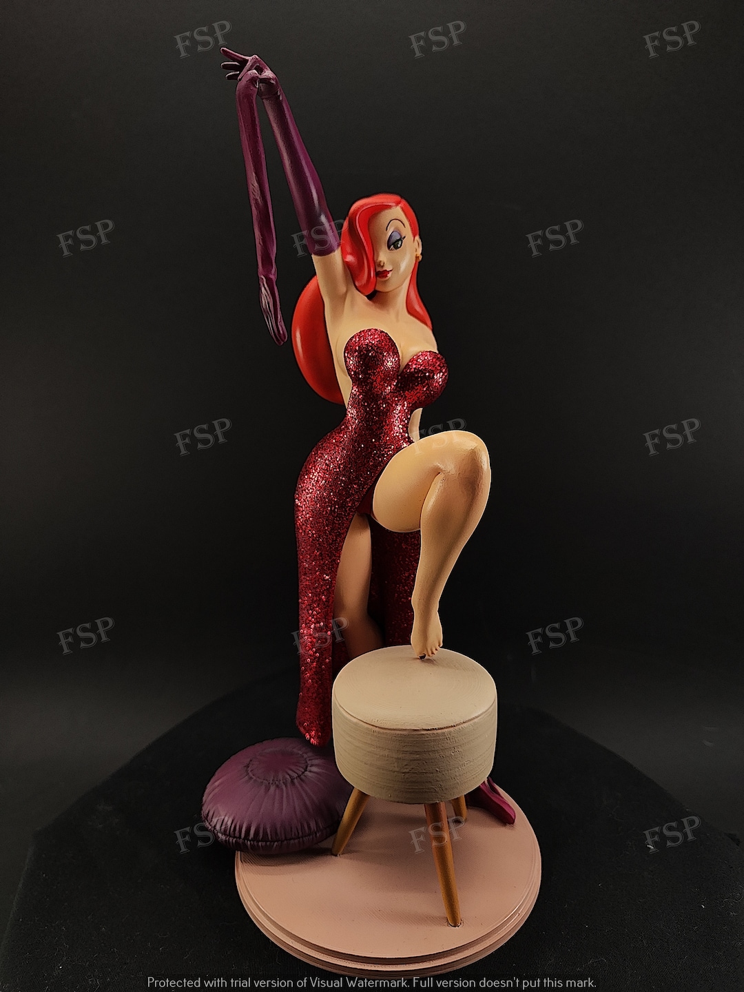 Jessica Rabbit 3D Printed and Hand Painted Figure Decor Gift Xxx Photo