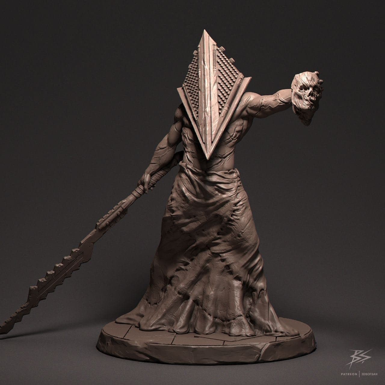 Pyramid Head Silent Hill Action Figure Impressão 3D