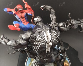 MARVEL スパイダーマン vs ヴェノム フィギュア　ミニスタチュー スパイダーマン VS ヴェノム マーベル 3D プリント、手描き